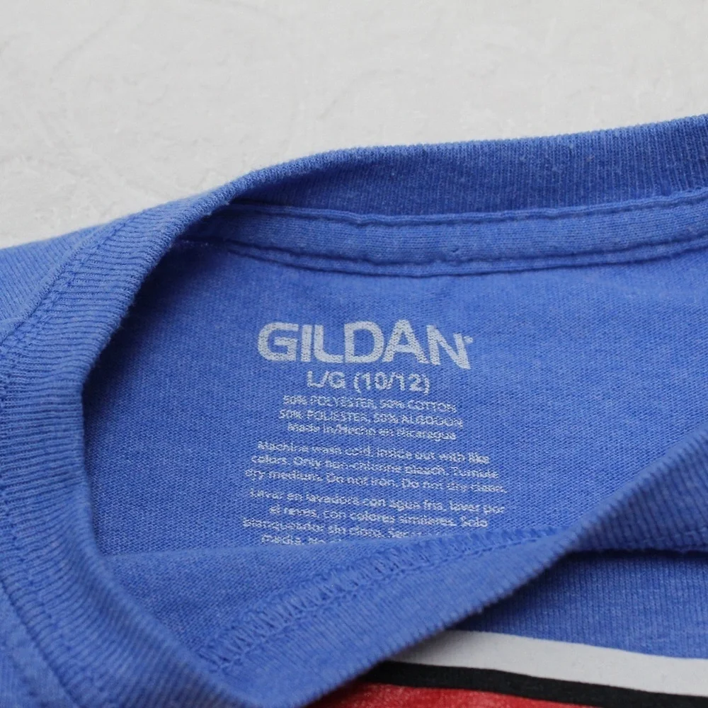 Gildan Blue T-Shirt, Boys Large 10/12